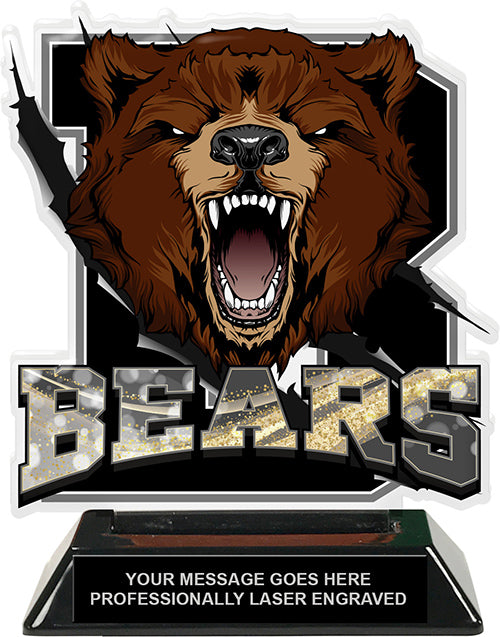 Bears Mascot Colorix-T Acrylic Trophy [TACR6-MSCT-BEAR-Q]