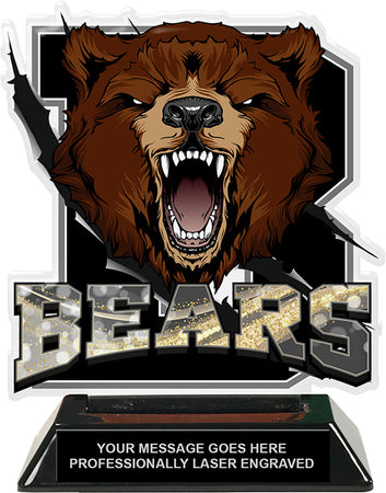 Bears Mascot Colorix-T Acrylic Trophy [TACR6-MSCT-BEAR-Q]