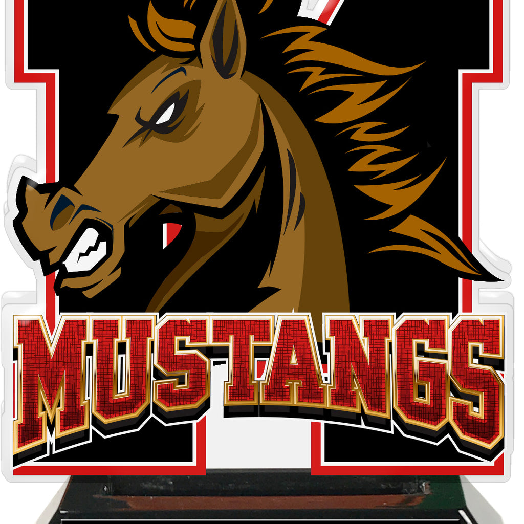 Mustangs Mascot Colorix-T Acrylic Trophies - Red