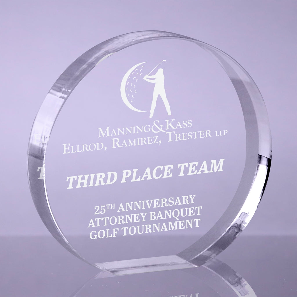1 inch Thick Acrylic Orbit Awards - Engraved
