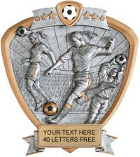 Soccer Sport Legend Shield Resin Trophy - Female 8.5" [RSLS-SCF]