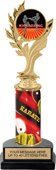 Color Insert Trophy w/ Column on Marble Tone Base [THSi10-C51]