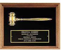 American Walnut Frame with Gold Electroplated Gavel [TD2440]
