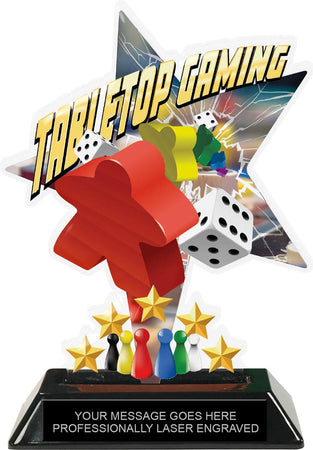 Tabletop Gaming Shattered Star Colorix Acrylic Trophy- 7 inch [TACR7-STR-TBLGAM-Q]