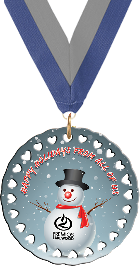 Custom Circle with heart Cut Outs Ceramic Ornament with Neck Ribbon [OXCER-CIRHRT-NCK]