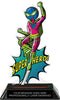 Bowling Female Super Hero Acrylic Trophy- 8 inch [TACR8-SH-BWLF-Q]