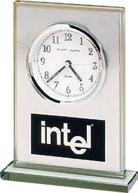 Glass Clock with Brushed Aluminum Panel [TDC65]