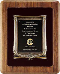 Solid American walnut 14"x17" plaque with an antique bronze casting [TD2984]