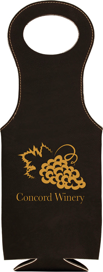 Black Leatherette Wine Bag  [WNHJ-256]