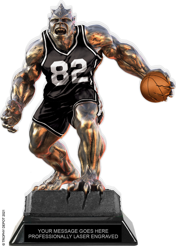 Beast Basketball Choose Your Number Acrylic Trophy - 8.5 inch Black [TACR85-BST-BK-BLK-Q]