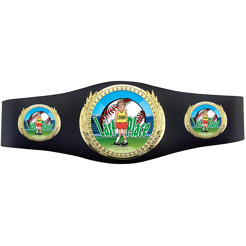 Baseball 40 inch Youth Triple Art Champion Award Belt - Last Place [C3SAB3-LSR-BS]