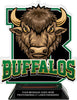Buffalos Mascot Colorix-T Acrylic Trophy - 8.25 inch Green [TACR8-MSCT-BUF-GRN-Q]