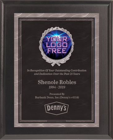 Smoke Chrome Plated Sunray Custom Insert Plaque - 8x10 inch [PXJ816Si-8X10-BLK]