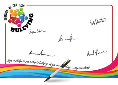 Anti-Bullying Vinyl Pledge Banner with Marker [VBWB-BLY]