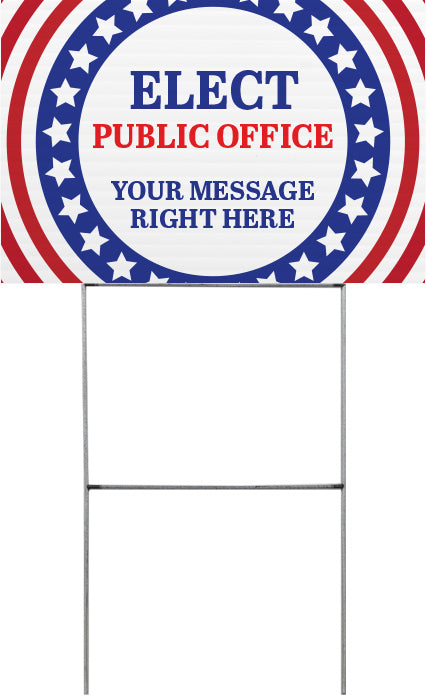 Patriotic Political Yard Sign - 18 x 12 inch [YS1812-POL-RND]