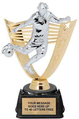 Soccer Male Victory Backdrop Figure on Regal Synthetic Base [TRGVYB-8-SCM]