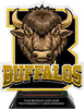 Buffalos Mascot Colorix-T Acrylic Trophy - 8.25 inch Gold [TACR8-MSCT-BUF-GLD-Q]