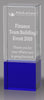 Crystal Block Award with Cobalt Blue Bottom - 6 inch [CF39-6-X]