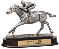 Horse Racing Pewter Finish Resin Trophy [SGR2091HR]