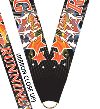 7/8 x 30 in. Running Triple Star Sateen Neck Ribbon [NKRB-2006]