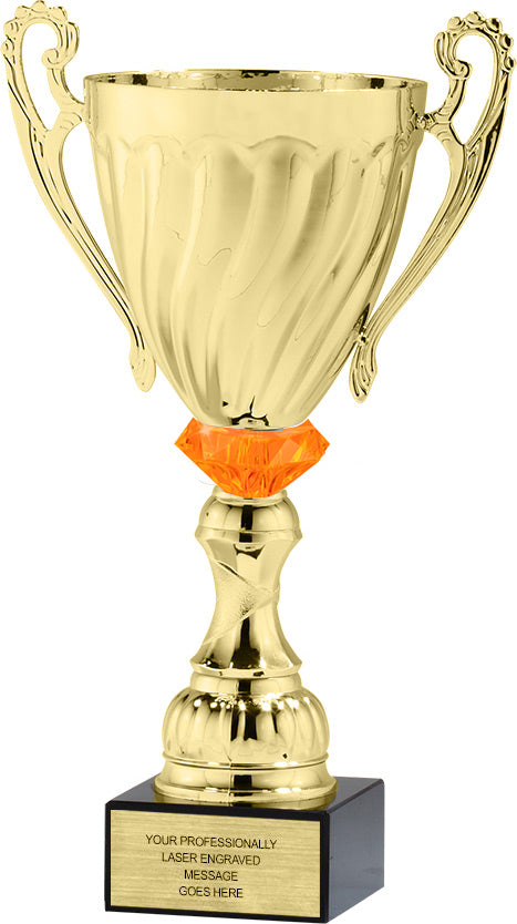 Diamond Riser Twist Gold Metal Cup- 12.75 inch [CMPDR61-12]