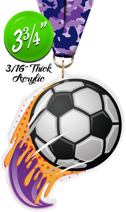 Soccer Splatters Colorix-M Acrylic Medal [MACR375-SPLT-SC-Q]