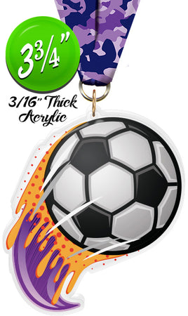 Soccer Splatters Colorix-M Acrylic Medal [MACR375-SPLT-SC-Q]