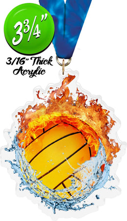 Fire & Water Water Polo Colorix-M Acrylic Medal [MACR375-FW-WTRPLO-Q]