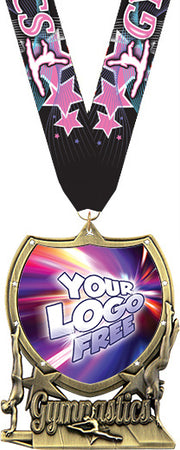 Gymnastics Shield Custom Insert Medal [MXSHLD-GG]