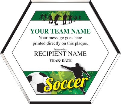 Color Hexagon Soccer Plaque [PHXSC10]