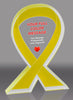 Custom Yellow Awareness Ribbon Acrylic Award - 5 inch [ATRIB-YLW-5-FC-Q]