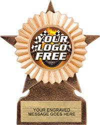 Custom Insert Star Ribbon Resin Trophy [RXSTR11-L]