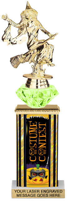 Halloween Costume Contest Diamond Riser Rectangle Column Trophy- 11 inch [TDRSQ11STK-COCO]
