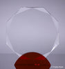 Crystal Octagon Award on Red Double Arc Base - 7.75 inch [CM5OCT-7]
