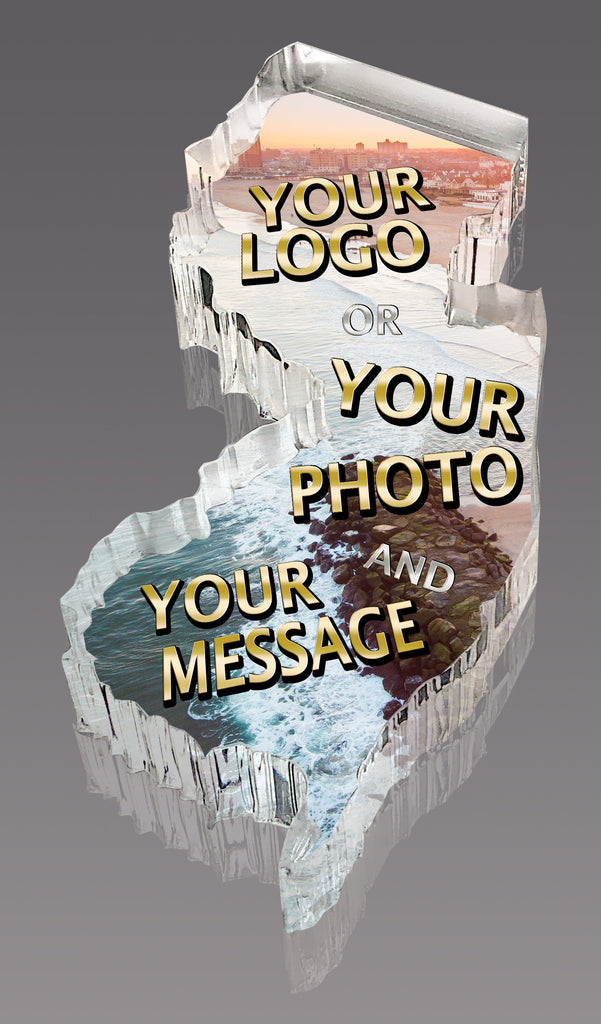 New Jersey Full Color Paperweight Acrylic Award - 6x3 [ASTT-NJ-FC-Q]