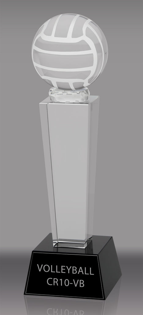 Crystal Volleyball Award- 10 inch [CR10-VB-X]