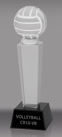 Crystal Volleyball Award- 10 inch [CR10-VB-X]