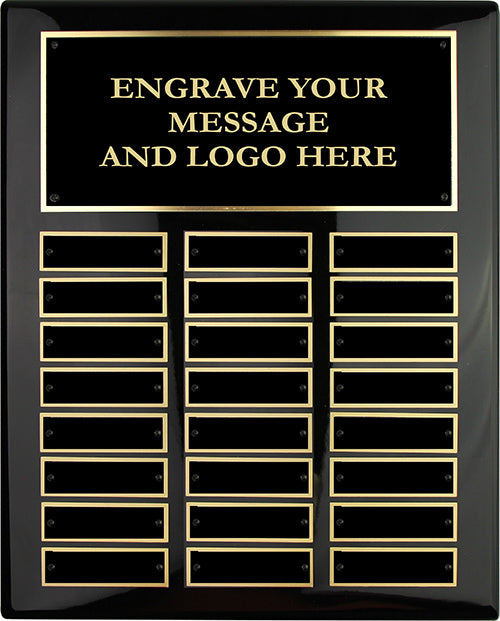 11"x14" Black Piano-Finish 24 Plate Perpetual Plaque [TD5064P]