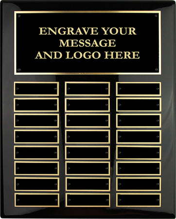 11"x14" Black Piano-Finish 24 Plate Perpetual Plaque [TD5064P]