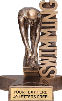 Swimming Billboard - 6" Resin Trophy - Male [RMB6-SWM]