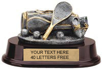 Tennis Bag Pewter Finish Resin Trophy [SGR315TB]