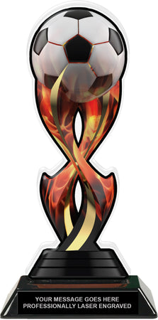 Soccer Tribal Flames Acrylic Trophy- 10 inch [TACR10-TF-SC-Q]