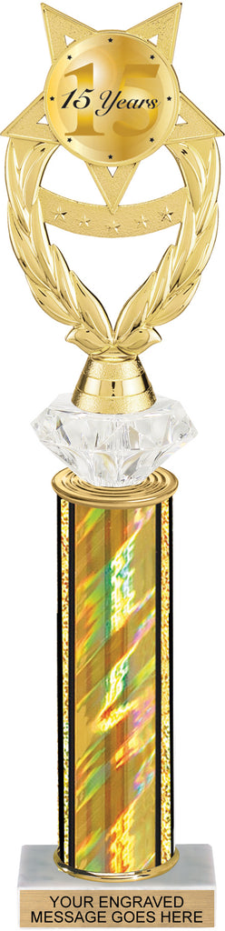 Wreath Victory Color Insert Diamond Riser Trophies - Stock