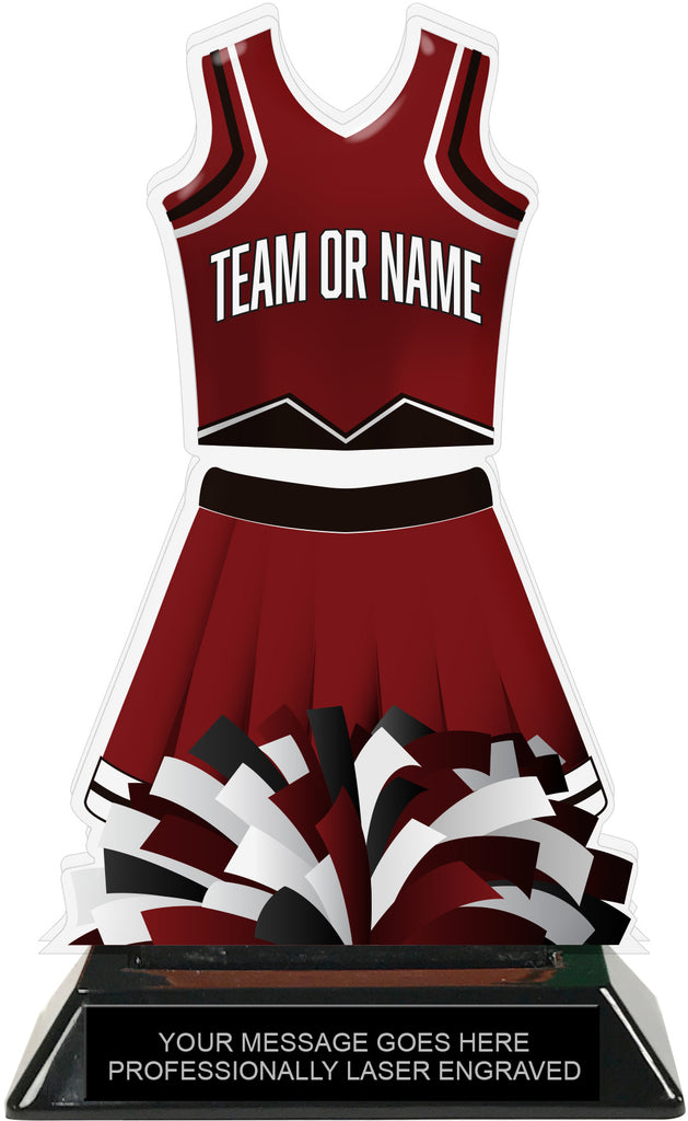 Cheer Uniform Colorix-T Acrylic Trophy - Maroon [TACR7-JSY-CH-MRN-Q]