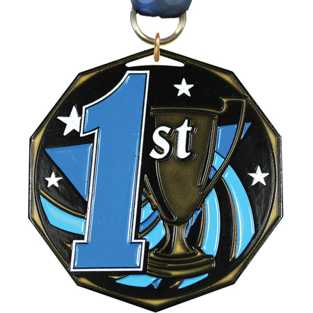 1st Place Decagon Painted Medal [MDCM2-1ST]