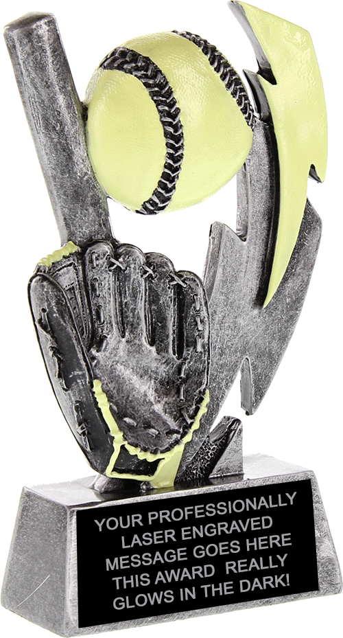 Softball Glow Lightning 6" Resin Trophy [RCGLO-6-SB]