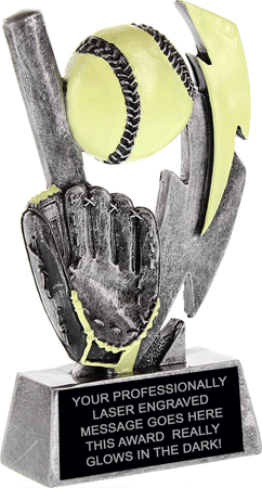 Softball Glow Lightning 6" Resin Trophy [RCGLO-6-SB]