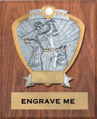 Golf Sport Legend Shield Plaque - Male 9"x12" [P9RSLS-GLM]