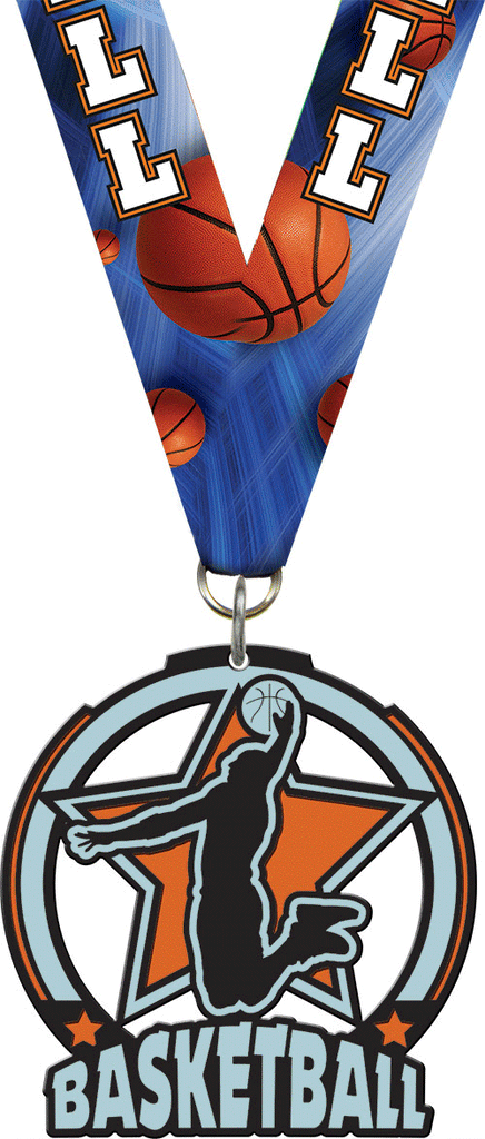 2.5" Basketball Male Glow Medal [MGLW2-BKM]