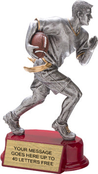 Flag Football Silver Resin on Piano Finish Base [SCR6S-FLGFB]